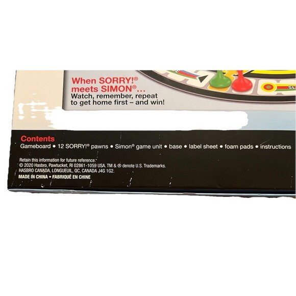 Simon Sorry! Game Mash+Ups Board Game By Hasbro Gaming Used 100% Complete - Picture 11 of 11